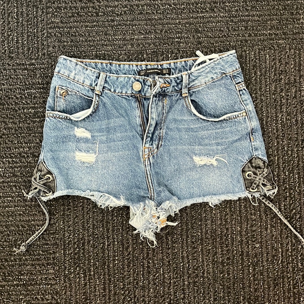 Zara Traffaluc Denimwear shorts with ties
